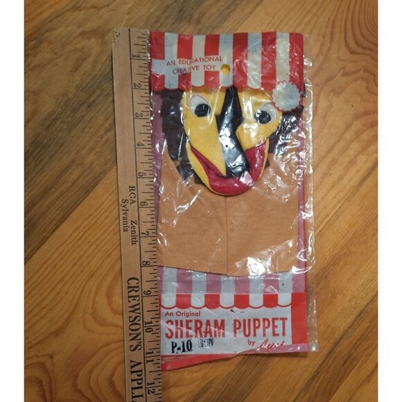 Sheram Felt Hand Puppet By Luci P10 Don Lion 9x5" Original Vintage Sealed - Picture 5 of 9